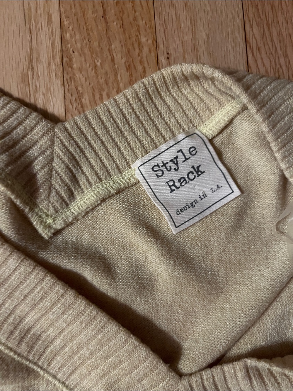 Style Rack Pale Yellow V-Neck Sweater - Picture 2 of 2